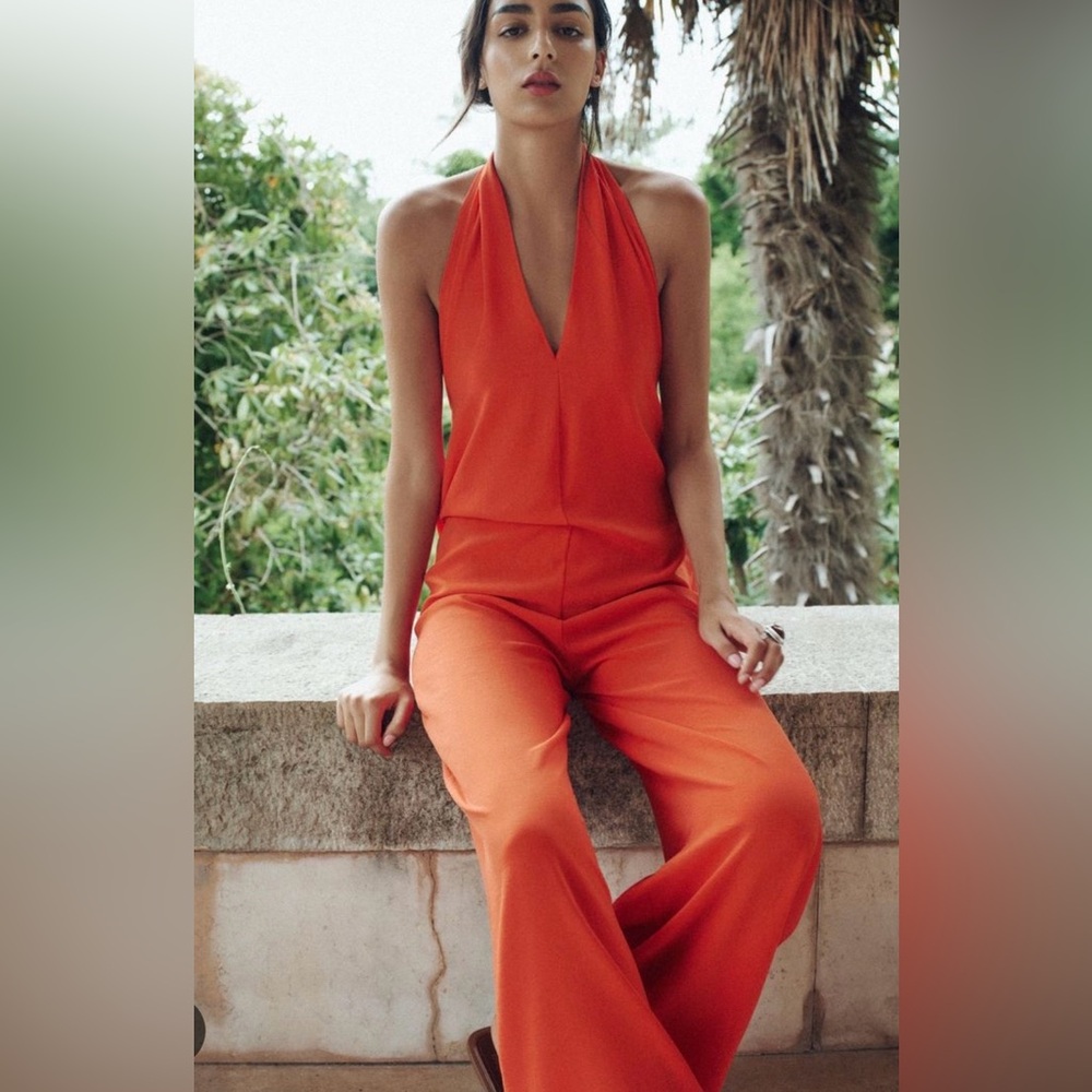 Zara Vibrant Orange Jumpsuit